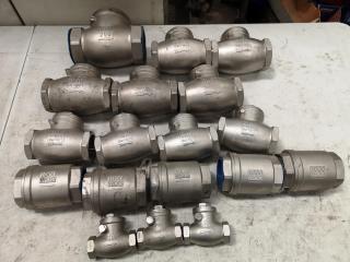 18x Assorted CF8M Pipe Check Valves