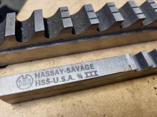 2x Hassay-Savage HSS Keyway Broaches, Imperial Sizes