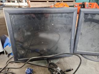 3x Elo 17" LCD Touch Screen & 1x Dell 17" LCD Monitor