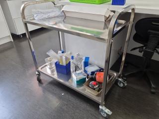 Stainless Steel Laboratory Cart Trolley