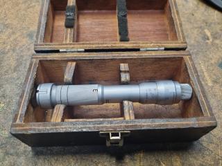 Mitutoyo 3-Point Internal Micrometer 368-707, 25-30mm, w/ Setting Ring