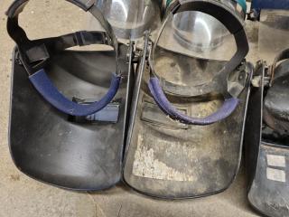 8x Assorted Face Sheilds & Welding Masks + Knee Protection