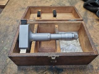 Mitutoyo 3-Point Internal Micrometer 368-743, 87-100mm, w/ Setting Ring
