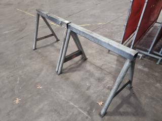 2 Heavy Duty Steel Saw Horses