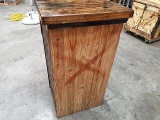 Rustic Styled Wooden Reception Counter Stand