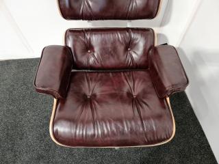 Eames Style Lounge Chair and Ottoman - Leather
