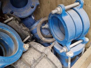 Assorted Heavy Steel Pipe Fittings, Couplings