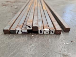 11 Square Steel Rods - 3m