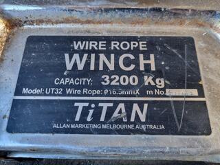 Titan Wire Rope Winch, 3200kg Capacity