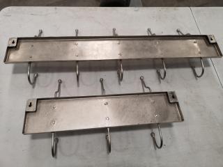2x Stainless Steel Wall Mounted Hangers