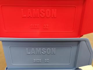 39x Lamson Plastic Workshop Storage Bins, Assorted Sizes