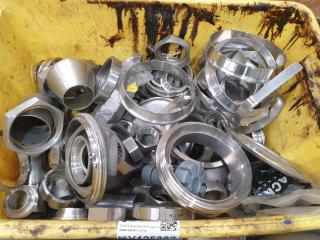 Bin of Stainless Pipe Fittings