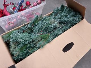 Assorted Christmas Decorations, Ornaments, Tree, & More