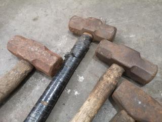 8x Assorted Vintage Steel & Brass Sledge Hammers / Mallets