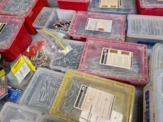 Large Lot Assorted Screws, Nails, Bolts, & Other Fastening Hardware