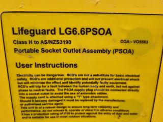 Lifeguard Portable Socket Outlet Assembly LG6.6PSOA