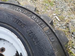 2x Commercial Tyres w/ Wheels, 16.5" Rims