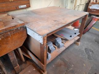 Large Wooden Workshop Table.