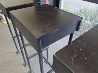 Custom Stylish Heavy Steel Tall Cafe / Bar Table w/ 4x Stools