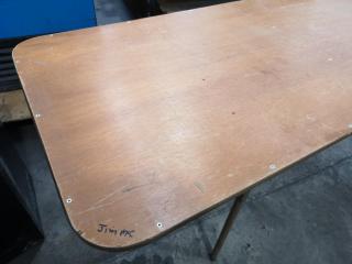 Vintage Wood Veneer Folding Table by Toomey's