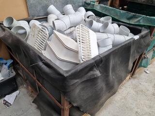 Assorted PVC Pipe Connectors, Fittings, Drain Basins