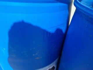 6 x 250L Industrial Blue Plastic Drums