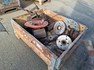 Crate of Assorted Industrial Parts and Components