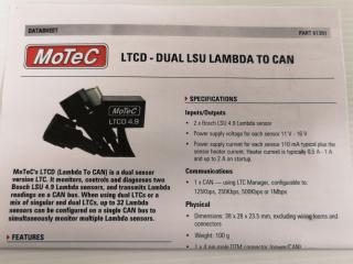 Motec LTCD 4.9 Dual Lambda to CAN Module 61301, New