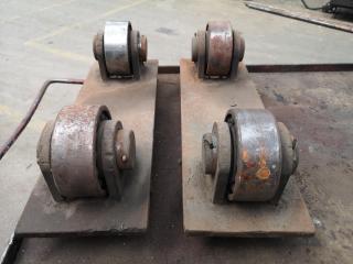 Pair of Floor Level Industrial Tank or Barrel Rollers