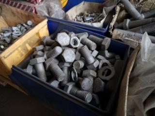 Pallet of Assorted Nuts, Bolts, Washers & More
