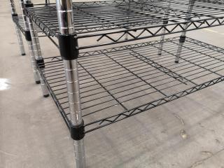 2x Steel Wire Multi Purpose Shelving Units