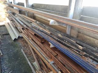 Large Rack of Assorted Steel and Aluminum Supplies 