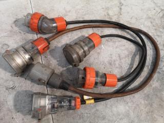3x Short 3-Phase Power Leads