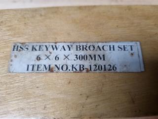 D-Tool HSS Keyway Broach Set, 6x6x300mm