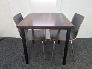 Square Cafe Table and Chair Set (2 Chairs)