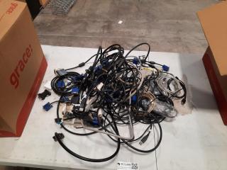 Two Boxes of Power/Display Cables and Adapters