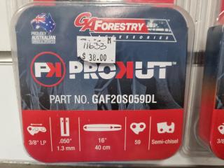 2x GA Forestry ProKut Replacement Chainsaw Chains, 16" (40cm