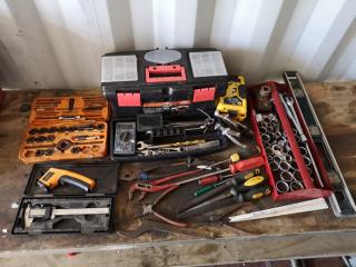 Assorted Lot of Hand Tools, Sockets, Wrenches, & More