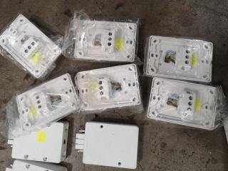 Assorted Electrical Cabling, Outlets, Multiboards for Office Workstation Desks