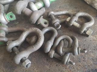 16x Assorted Lifting D-Shackles & Bow Shackles