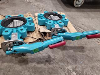 2x Butterfly Valves DN100 PN16