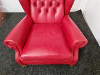 English Style Wingback Chair  - Leather