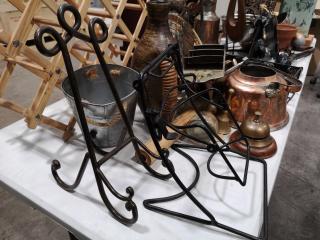 Assorted Home or Cafe Decor Items, Antiques & Artwork