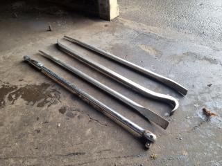 Assorted Puller Bars and ¼" Wrench