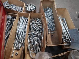 Assorted Lot of Fastening Hardware, Screws, Nuts, Nails & More