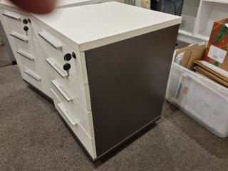 2x Modern Office Mobile Drawer Units