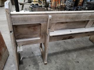 2x Vintage Antique Wooden Church Benches