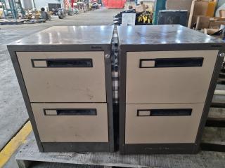 2x Precision 2-Drawer Steel File Cabinets