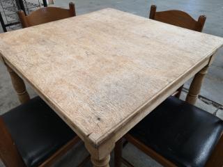 2x Worn Wooden Tables w/ 8x Chairs for Cafe or Home