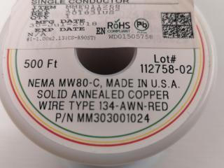 3x Spools of Electronics Solid Annealed Copper Wire